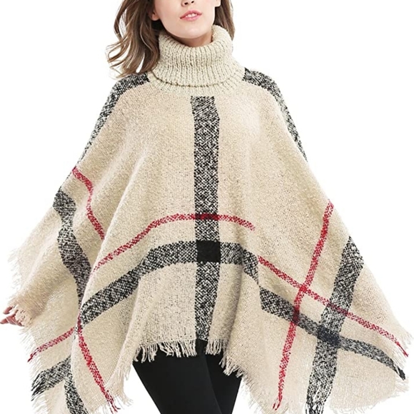 Turtleneck sweater poncho - Picture 5 of 9